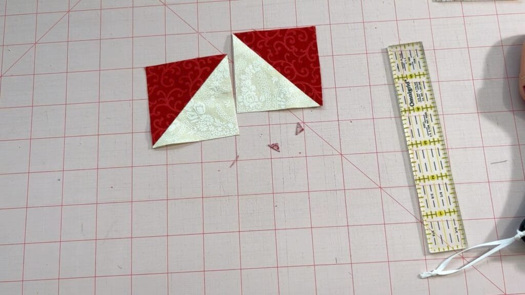 how to make half square triangles step 10