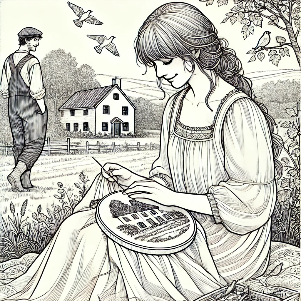 Woman working on Embroidery
