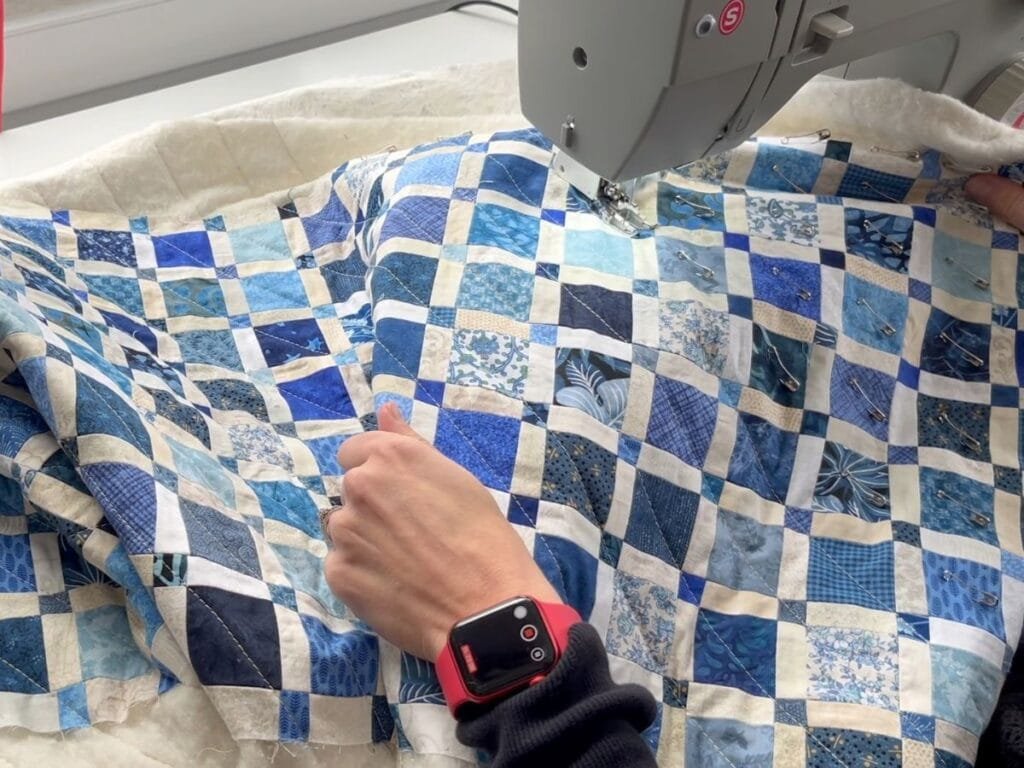 machine quilting in progress