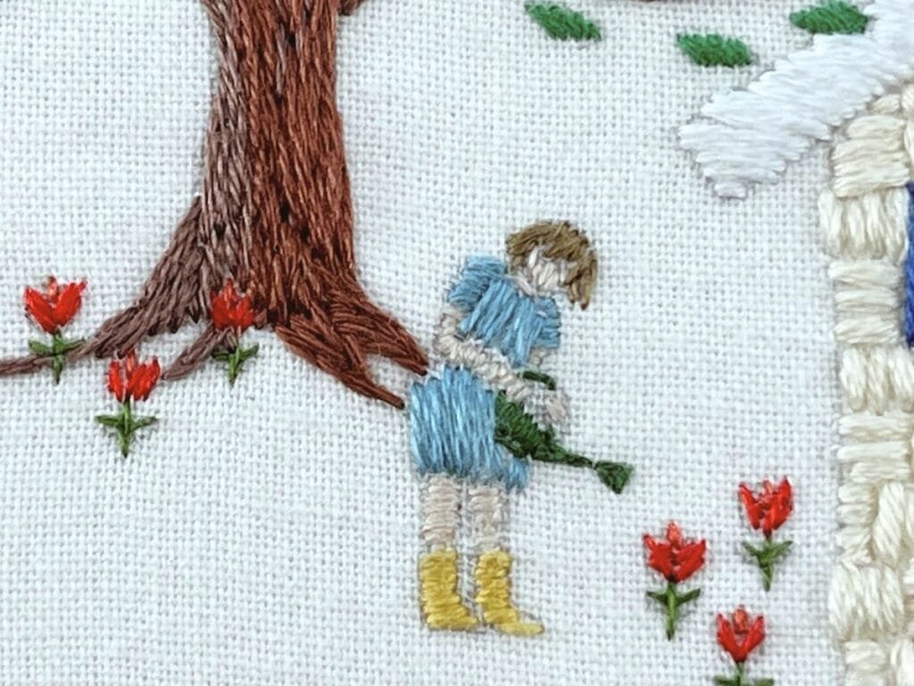 small people hand embroidery