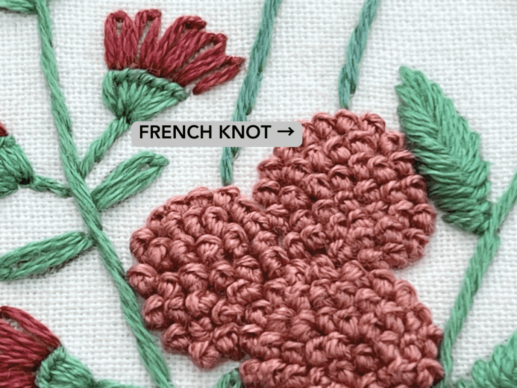 french knot fill for flowers