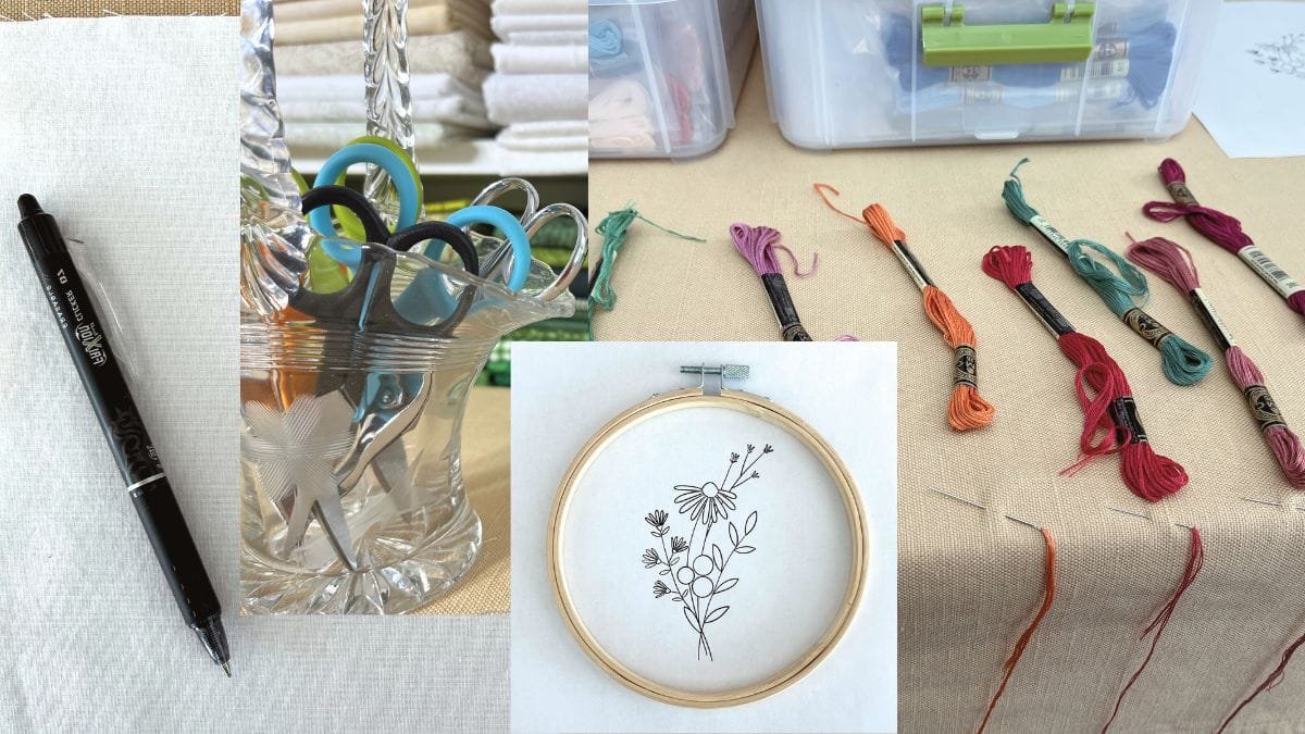 hand embroidery and stitching supplies.