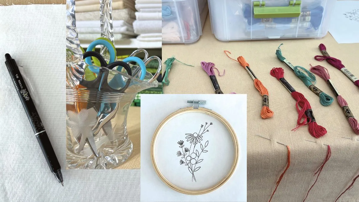 hand embroidery and stitching supplies.