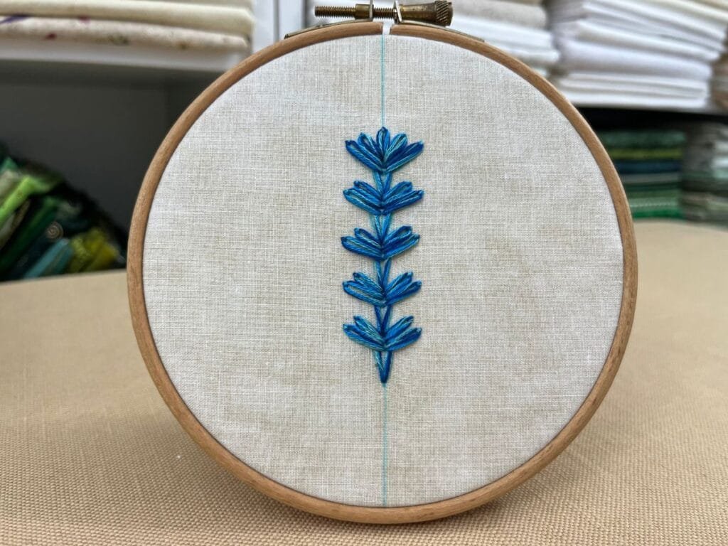 Russian chain stitch in hand embroidery hoop. 