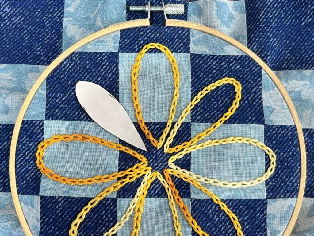 Turning basic hand embroidery patterns into stencils.